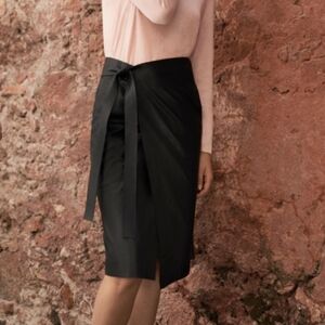 Cuyana Leather Wrap Skirt